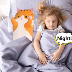 Black Cat Long Plush Pillow Kitty Stuffed Animals Soft Sleeping Throw Pillow Doll Toy Gift(Black,18inches)