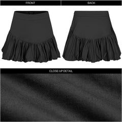 Women Bubble Mini Skirts Balloon High Waist Ruffle Hem Summer Puffy Cute A-Line Sexy Y2K Skirt