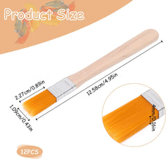 12 Pcs Paint Brush 5 Inch Trim Painting Tool Soft Bristle with Wood Handle Small Paint Brushes for Walls, Touch Up, Cabinets, Fences, Edge Painting Tool