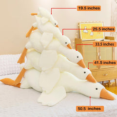 19.5 Inches Goose Stuffed Animal Stuffed Goose Plush White Swan Throw Pillow Toy (White, 19.5")