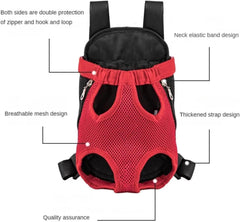 Double Shoulder Breathable Portable Travel Pet Dog Carrier Backpack Mesh Carrier Front Bag for Small Dog Cats Outdoor (S,blue)