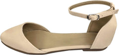 TruFox Womens Flat Ankle Strap D'Orsay Ballet Flat