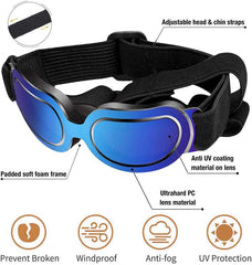 Dog Sunglasses Pet Goggles Eyewear UV Protection Waterproof Pet Sun Glasses Adjustable Strap for Dogs Puppies Cats