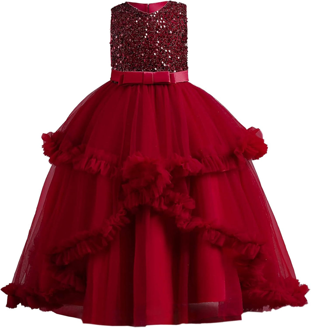 Toddler Girls Dress Sleeveless Princess Dress Ruffled Mesh Dress Wedding Dress for Children Clothes Fashion Kid