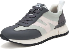 IXU Womens Sneakers Casual Lace-Up Walking Shoes for Women with Non-Slip Sole, Womens Fashion Sneakers Patchwork Designed, Breathable Lining for Tennis, Running, Daily Errands Stylish & Comfortable