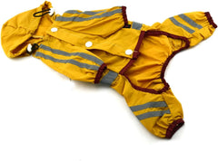 3pcs Dog Rain Coat Puppy Rain Slicker Elastic Leg Trims Small Dog Rainwear Stylish Hoodie Dark