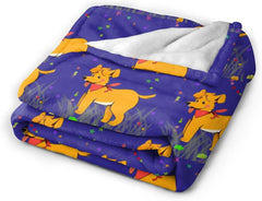 Spitting Tongue Cartoon Dog 40"x30" Ultra Soft Micro Fleece Blanket - Easy Care and Durable Suitable for Bed, Sofa, Camping