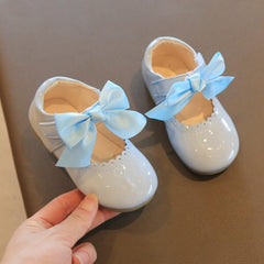 Toddler Flower Girl Dress Shoes Patent Bow Mary Jane Ballet Flats Wedding Party School Mary Janes Shoes for Girls