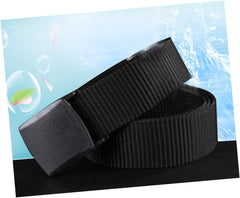 Canvas Web Belt for Men Lightweight Nylon Automatic Buckle Belt Airport-friendly Moisture-wicking for Casual and Outdoor Use Military Pants Jeans and More Black