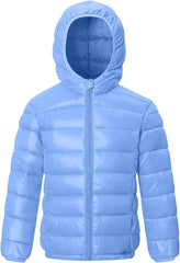 Kids Toddler Puffer Jacket Girls Boys Winter Coat Unisex Basic Warm Hooded Zip Up Lightweight Outerwear with Pockets
