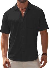 BOJIN Men's Hawaiian Wrinkle Free Short Sleeve Button Down Tropical Floral Beach Vacation Shirt