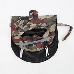 Large Medium Dog Camouflage Raincoat Waterproof Reflective Dog Slicker Lightweight Hooded Poncho Rain Coat Jacket with Adjustable Belly Strap and Leash Hole