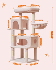 Taoqimiao Cat Tree,38.5-Inch Cat Tower for Indoor Cats,Suitable for Kittens with Luxurious cat condo with Adjustable Baskets and Luxurious Perch MS029SG Smoky Gray