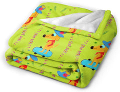 Cartoon Dog Doing Sports 40"x30" Ultra Soft Micro Fleece Blanket - Easy Care and Durable Suitable for Bed, Sofa, Camping