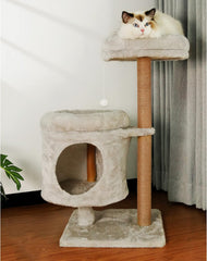 CAYJ Cat Climbing Frame Cat Litter Cat Tree One Cat Tower Hanging Ball Small Scratching Post Cat Supplies