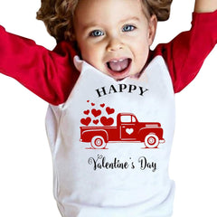 Girls Boys Valentine's Day Clothes Toddler Long Sleeve Graphic T-Shirt Tops Kids Crewneck Tees Top Basic Tee Shirts