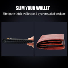 Wallets for Men Stocking Stuffers Gifts: Christmas Gift Valentines Day Gifts for Him Dad/Husband Fathers Day Birthday Multi-Card Cash Clip Carbon Fibre Texture Ultra-thin Design Business Daily Carry