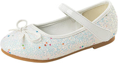 Flower Girl Dress Shoes Rhinestones Bow Mary Jane Ballet Flats for Girls Wedding Party Toddler Kids Shoes