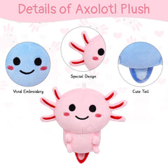 Cute Axolotl Plush Toy - Kawaii Stuffed Animal Pillow for Kids & Home Decoration, Pink