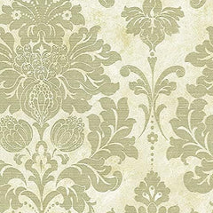 CONCORD WALLCOVERINGS ™ Silk Impressions 2, Contemporary Floral Bordo, Beige Wallpaper Sample