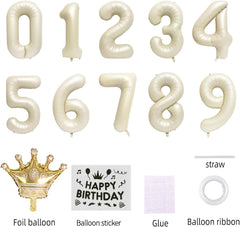 40 Inch White Foil Balloon Number 14,Crown 14th Birthday Party Decorative Balloons,Number Large Numbers Balloon 14,Girls Boys 14th Birthday Decoration Anniversary Wedding 14th Birthday Party Supplies
