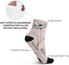 11.8 Inch Ankle Socks With Ink Painting Socks for Women Men Low Cut Thin Sock Soft Moisture-Wicking Sock for Running Sports