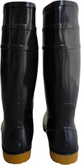 Men's Black Waterproof PVC Slip - On Rain Boots - High & Mid Calf Styles, Ideal for Outdoor, Garden, Farm, Mud & Fishing, Comfortable, Durable, Easy to Clean