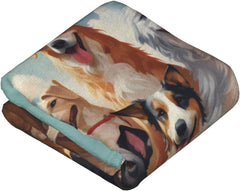 Many Dogs Prints Super Soft Blanket 40"x30" Throw Lightweight Warm Durable Suitable for Bed Sofa