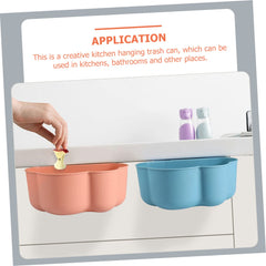 Garneck 3pcs Sturdy Kitchen Trash Can Lid Pink Hanging Garbage Bin for Kitchen