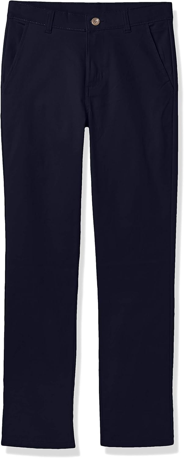 Nautica boys Flat Front Stretch Twill Chino Khaki Pant
