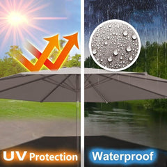 RAKKYO Sun Umbrella Replacement Cloth, Garden Canopy Cover Replacement Cover, Market Table Umbrella Canopy 6 Arms/8 Arms, For Backyard Garden Beach