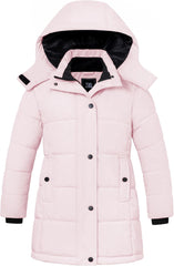ZSHOW Girl's Winter Coats Hooded Outerwear Puffer Jacket Waterproof Warm Long Parka