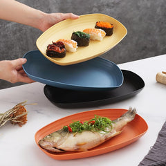 Reusable Plastic Plate – Lightweight, Drop-Resistant Dinner Plate Made of Wheat Straw, BPA-Free & Heat-Resistant (Dark Blue)