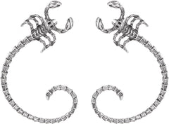 1 Pair Silver Hip Hop Ear Cuffs, Edgy Cartilage Earrings for Women, Fashion Trendy Ear Climber Jewelry, Modern Helix Ear Cuff for Everyday Use(Silver)