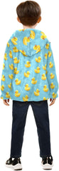 CHIFIGNO Yellow Ducks Blue Toddler Boys Fleece Zip up Jacket, Thick Lightweight Fleece Outerwear Jackets 3T