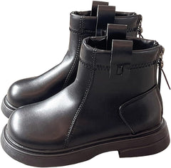 IWIHMIV Girls Riding Boots Kid Boots Toddler Girl Booties Kids Riding Boots Boys' Boots Girls Boys Ankle Boots Back Zipper Shoes