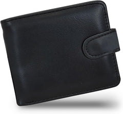 Men Wallets, PU Leather Short Card Wallet Multi-Functional Credit Card Holders For Men with Multiple Slots and Button(Black)