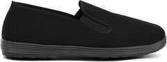 Chinese Style Slippers Kung Fu Tai Chi old beijing Martial Arts Shoes,Canvas Rubber Sole Unisex All Black