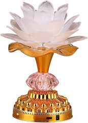 7 Colorful LED Lotus Buddhist Lamp - White + Led Retro Chinese Candle lamp 1 Pair