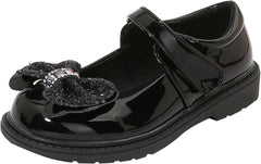 IWIHMIV School Shoes for Toddler Girls Mary Jane Shoes Girls Dress Shoes Mary Jane Shoes for Girls Flower Flat Shoes