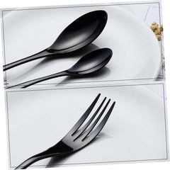 Ciieeo Stainless Steel Black Table Fork Western Cutlery for Dinner for Home Restaurant and Office Use for Meat and Steak Serving