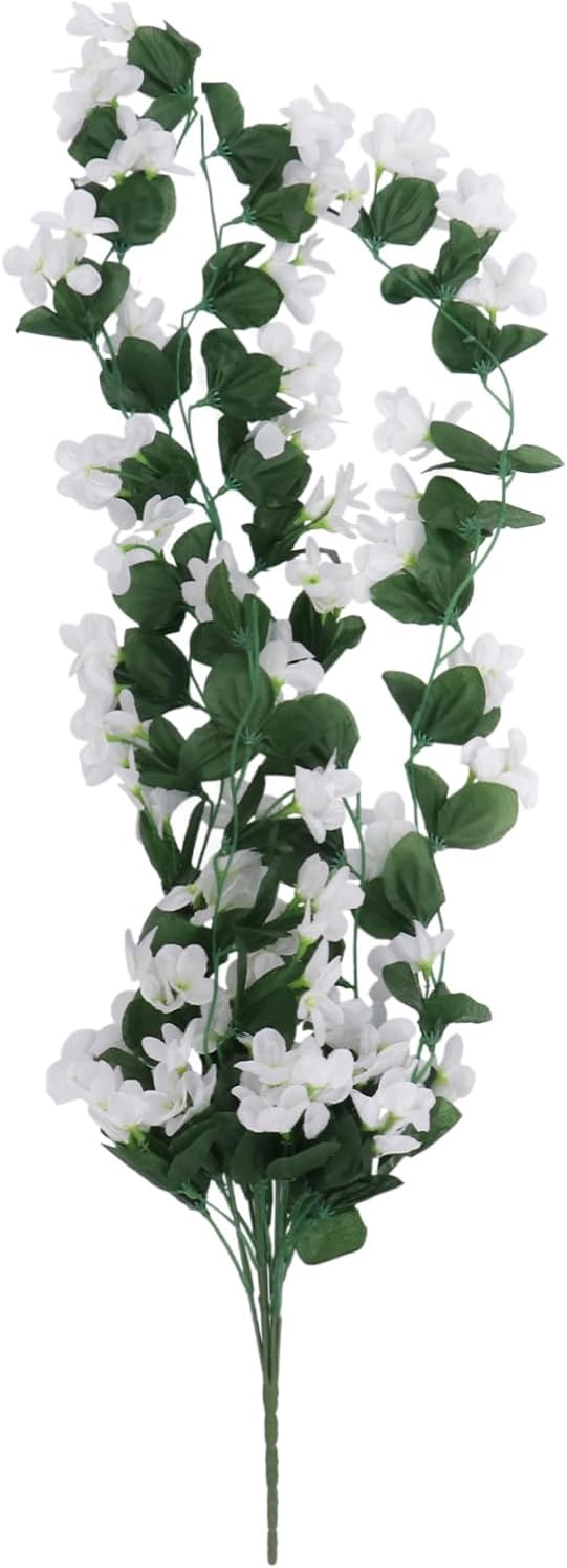 BESTYASH Artificial Violet Hanging Flowers Petal Vines for Wedding Home and Office Decor Romantic Faux Plants for Indoor Use and Craft Projects
