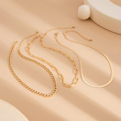 1PC Gold Minimalist Layered Necklace for Women, Delicate Chain Necklaces, Fashionable Women's Jewelry for Casual Wear, Trendy Pendant Necklace, Minimalist Gold Jewelry for Everyday Use