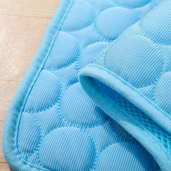 Pet Ice Silk Self Mat, Non-Slip Summer Cooling Mat for pet, Foldable Summer Reusable Pets Cool Bed, Washable & Portable Pet Soft Pad, for Small Medium Large Dogs and Cat (Blue,X-Small)