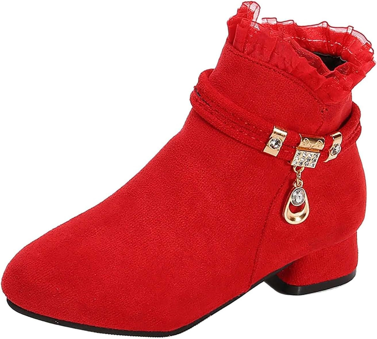 Big Girls Dress Boots Ankle Boots for Kids Chunky Block Low Heel Vintage Booties Shoes with Juniors Snow Boots