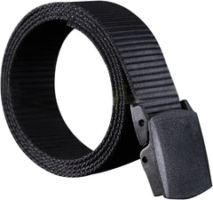 Men's Canvas Web Belt Stretchable Nylon Belt Plastic Buckle for Outdoor Work
