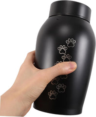 Pet Urn for Ashes Dog Cat Cremation Box Stainless Steel Memorial Keepsake for Hair Teeth Animal Urn Home Cemetery Display