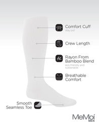 MeMoi Men's Rayan Blend Solid Ribbed Crew Socks