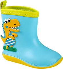 Kids Outside Winter Boots Little Child Toddler Boys Girls Multicolor Rain Boots Dinosaur Boots with Bows on The Back