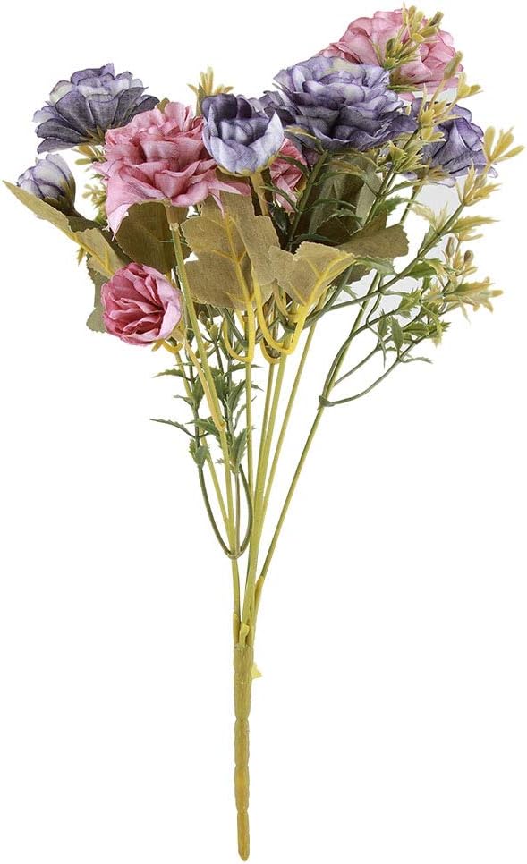 Fake Artificial Flowers Bouquet for Decoration Silk Flower Arrangements Faux Flowers Wedding Bridal Bouquet Simulated Rose Camellia Rhododendron Bouquet for Outdoor Plants Home Garden Wedding Decor